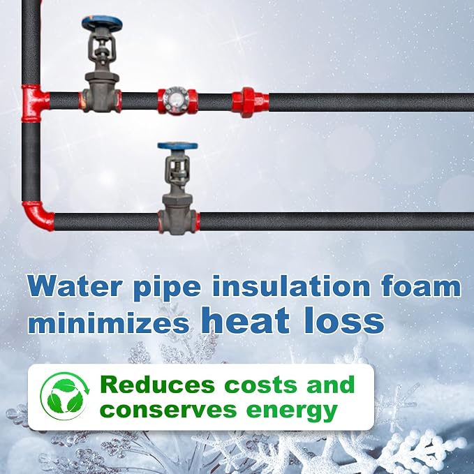 Foam Pipe Insulation Covers, 1/2" Water Pipe Freeze Protection | 24PCS Foam - Image 4