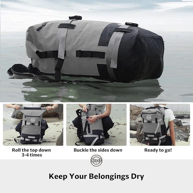 STOVER 5/10/25/30/40/55L Waterproof Backpack- Floating Dry Bag - Image 4