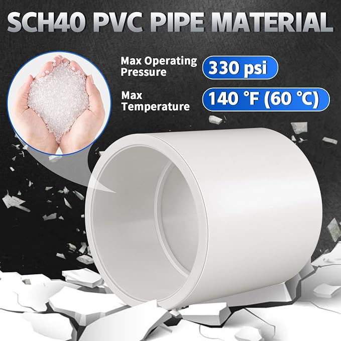 6Pcs White 2 inch PVC Coupling, Socket x Socket, Furniture Build Grade Sch40 - Image 4