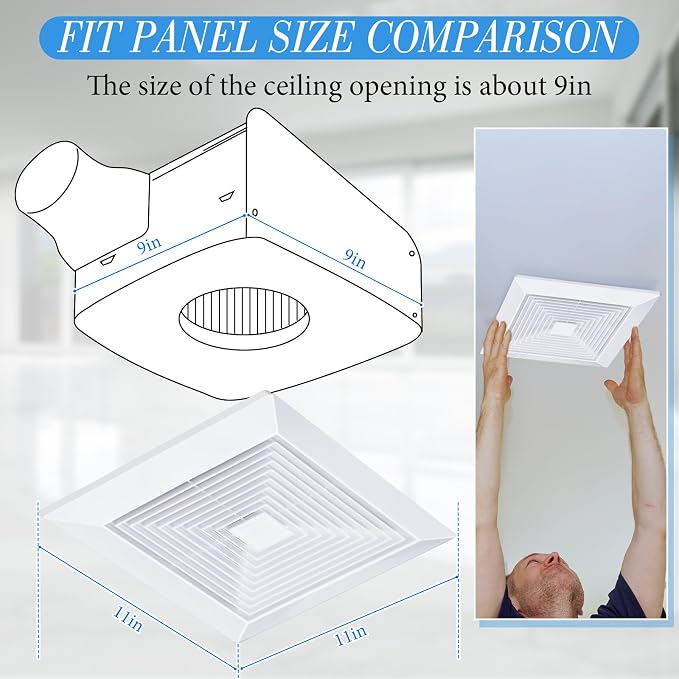 Baquler 2 Pcs 11 x 11'' Exhaust Bathroom Fan Cover - Image 2