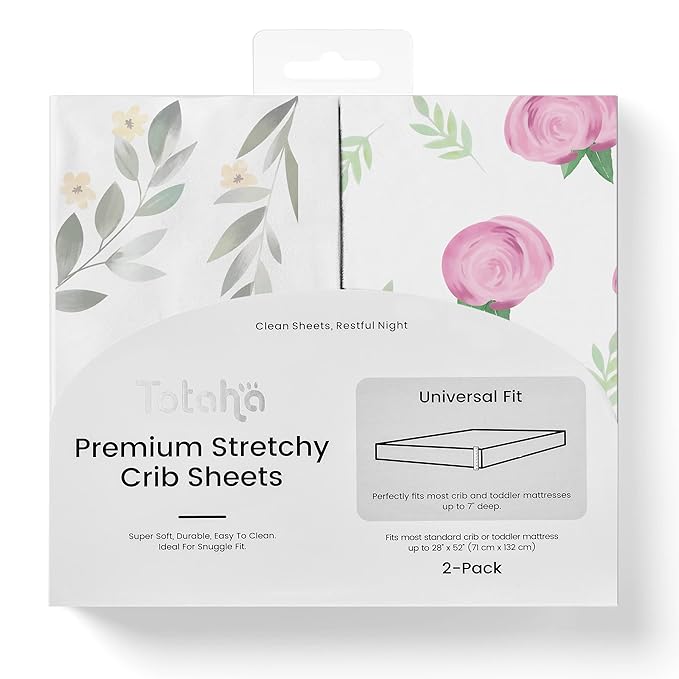 TotAha Premium Stretchy Crib Sheets-Hypoallergenic, Silky Comfort, Buttery Soft by TotAha%7CUnitedStates