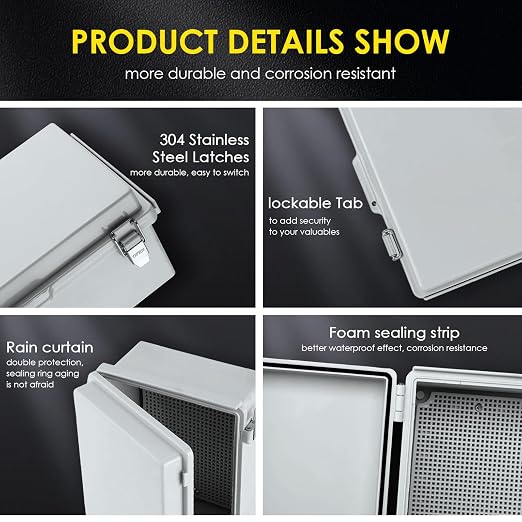 IP67 Outdoor Electrical Junction Box Waterproof 8.7''x6.7''x4.3 | Weatherproof - Image 4