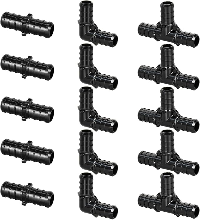 15pcs 1/2" Poly PPSU Barb Crimp PEX Fitting Combo, No Lead | 5pcs Each Elbows by PXZBLG
