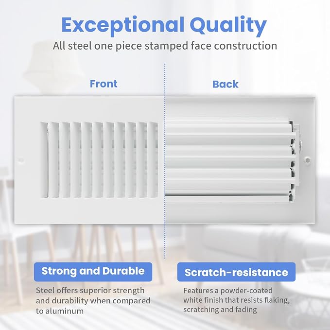 12 x 4 Inch Air Vent Covers for Wall or Ceiling - Image 3