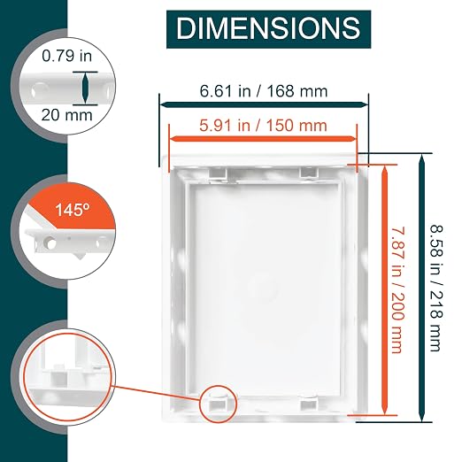 6" x 8" White ABS Plastic Plumbing Access Panel - Image 2