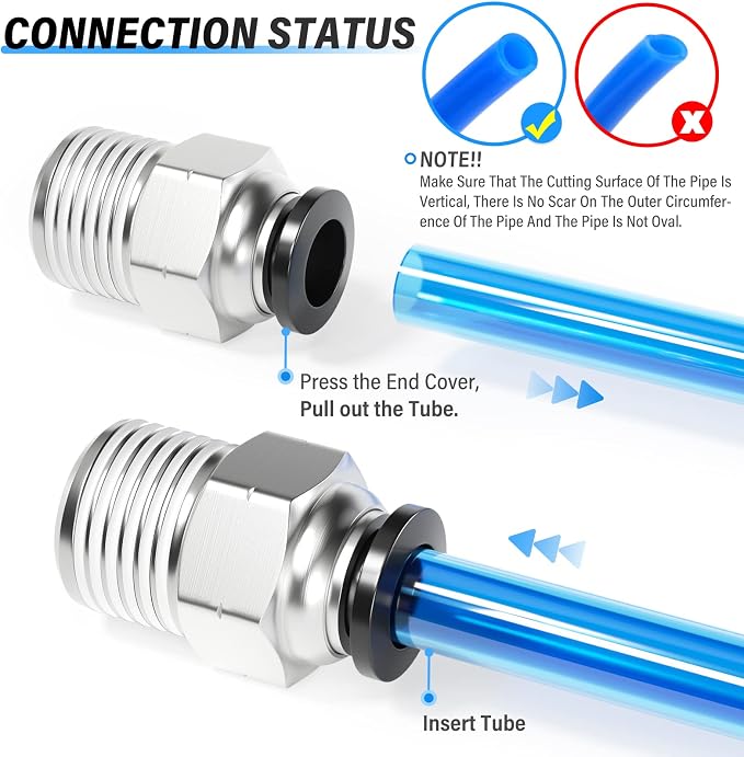 TAILONZ 5/16" Tube x 1/4" NPT Male Straight Push to Connect Fitting 10pcs | - Image 6