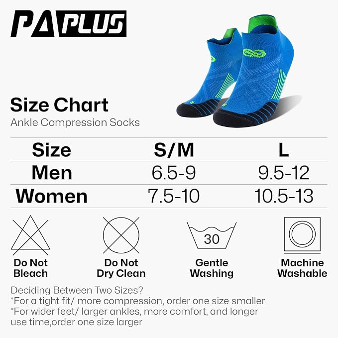 PAPLUS Ankle Compression Sock for Men and Women 2/4/6 Pairs, Low Cut - Image 2