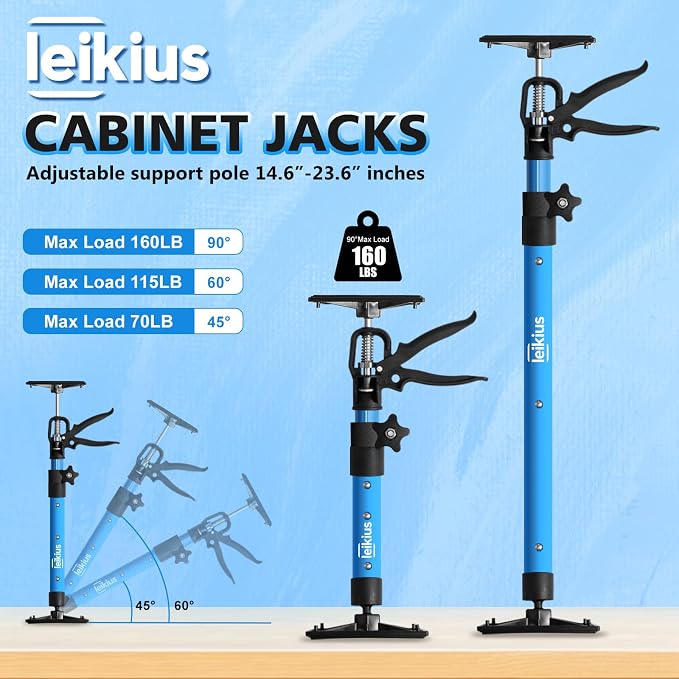 2PK Steel Cabinet Jacks for Installing Cabinets, 14.6-23.6Inches, Adjustable - Image 3