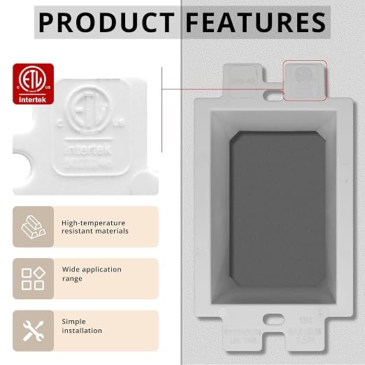 1-Gang BE1 Non-Metallic Electrical Power Outlet Box Extender | ETL Listed;Fire - Image 3