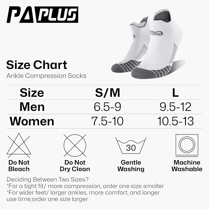 PAPLUS Ankle Compression Sock for Men and Women 2/4/6 Pairs, Low Cut - Image 2