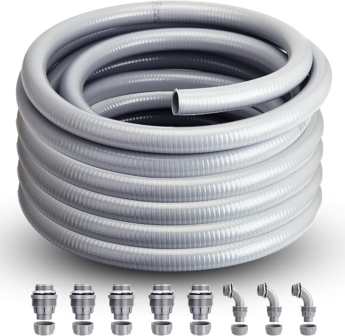 Liquid Tight Conduit 3/4inch 100FT, Flexible Non-Metallic Liquid Tight Flex by AISIMEE
