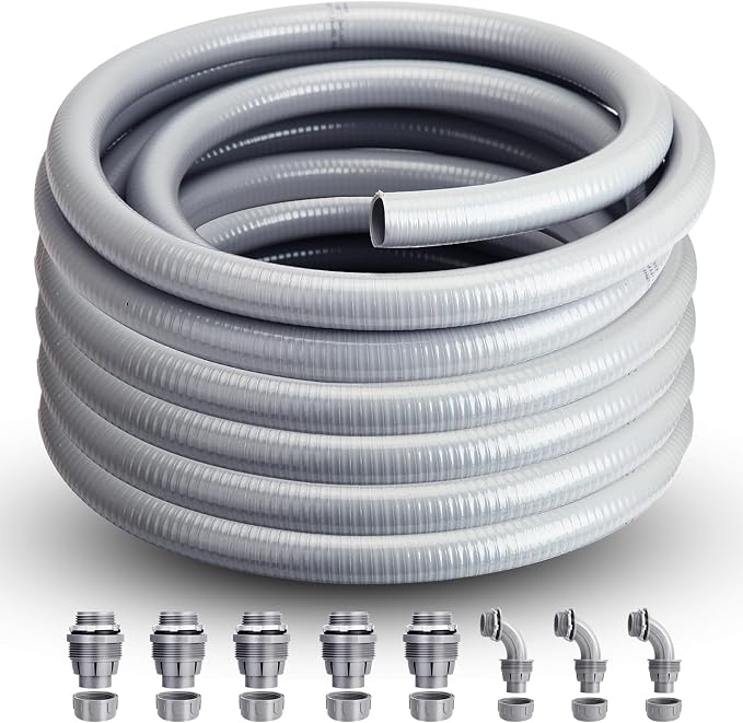 Liquid Tight Conduit 3/4inch 25FT, Flexible Non-Metallic Liquid Tight Flex by AISIMEE
