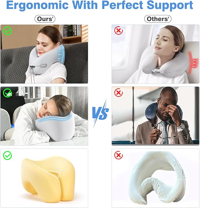 Travel Pillow, Neck Pillow Airplane, Plane Pillow Memory Foam Travel Neck Pillow - Image 8