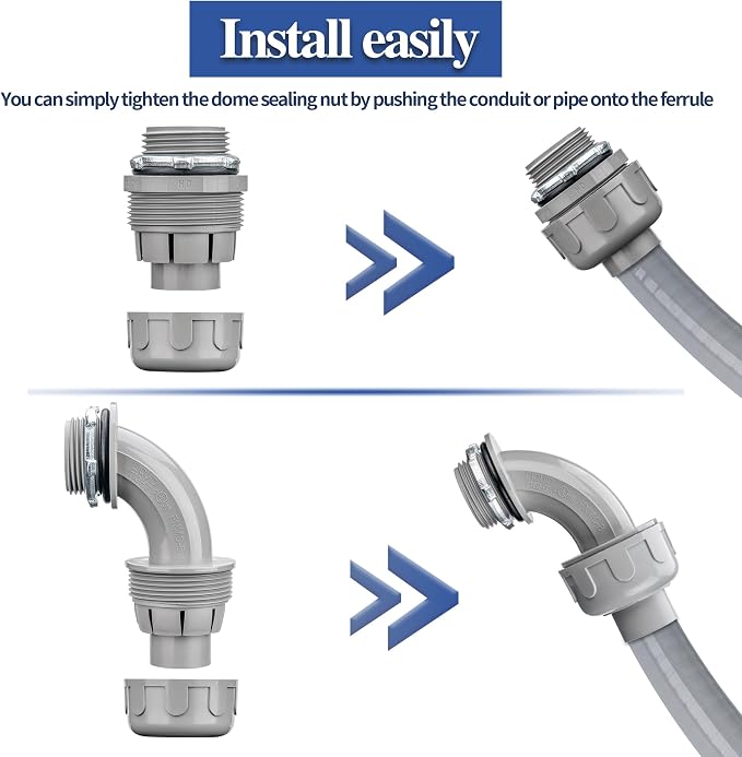 3/4 Inch 50 FT Liquid-Tight Conduit and Connector Kit | Non Metallic Flexible - Image 6