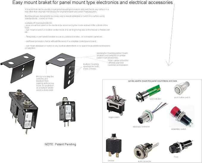 Bracket for Dual Panel Mount Electrical Components Like Push Button Circuit - Image 5