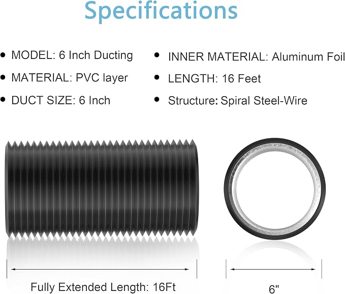 Hon&Guan 6 Inch Air Duct - 16 FT Long - Image 6