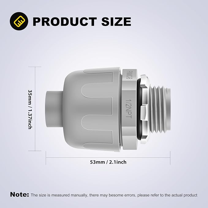 50 PCS 1/2" Liquid Tight Connector NPT Non-Metallic - Image 2