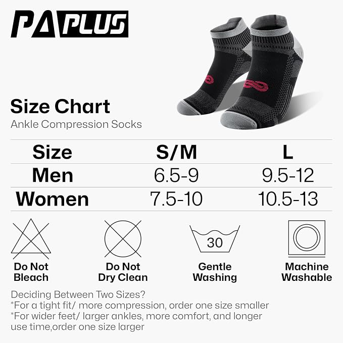 PAPLUS Ankle Compression Sock for Men and Women 2/4/6 Pairs, Low Cut - Image 2