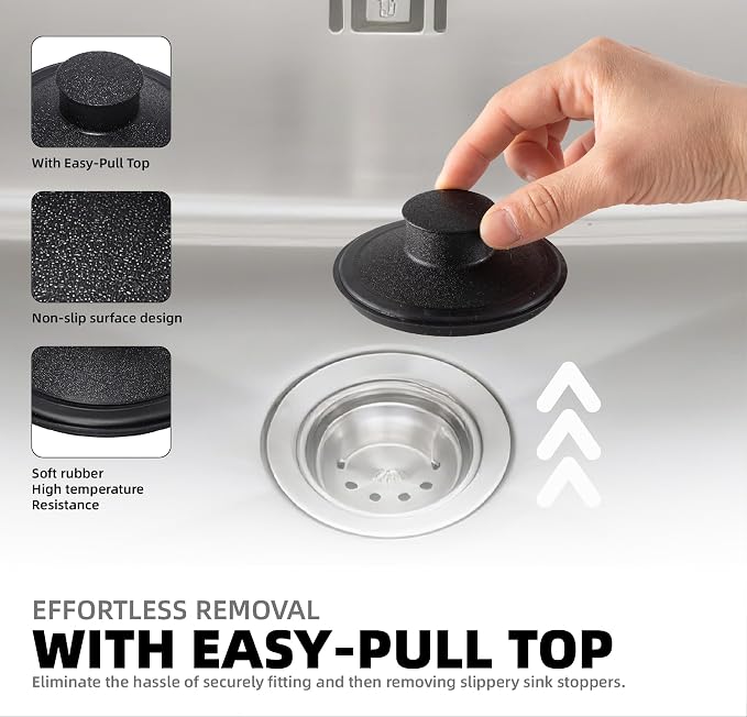 RQYEKDO 3-1/2" Kitchen Garbage Disposal Stopper Universal Drain Plug - Image 7