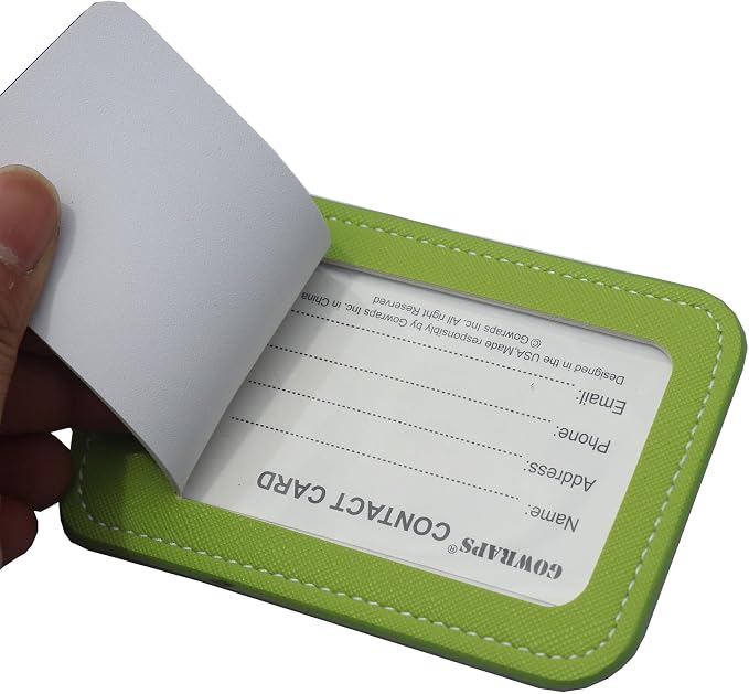 Luggage Tags for Suitcases-Leather Luggage Tag 4 Pack - Image 3