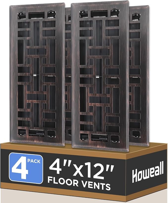 Howeall 4x12 Inches 4 Pack Heavy Duty Walkable Floor Register by Howeall