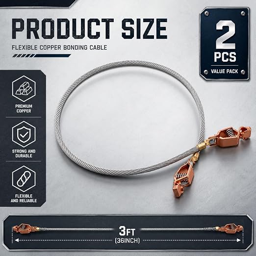 2-Pack 3ft Flexible Bonding Wire - Image 2