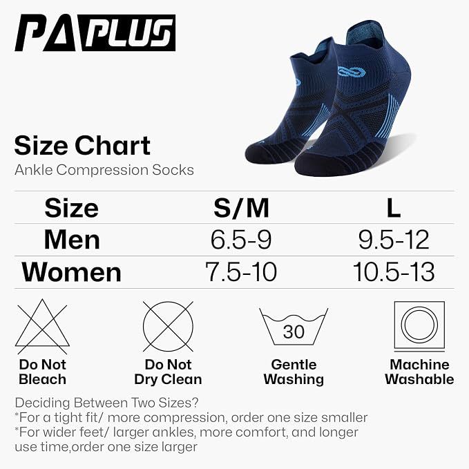 PAPLUS Ankle Compression Sock for Men and Women 2/4/6 Pairs, Low Cut - Image 2