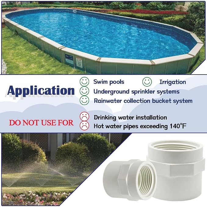 10PCS 1/2 Inch PVC Coupling Fittings White Female Thread PVC Pipe Fitting - Image 6
