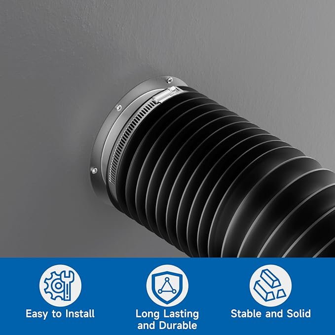 Hon&Guan 8 Inch Duct Connector Flange, Metal Straight Pipe Fitting - Image 4