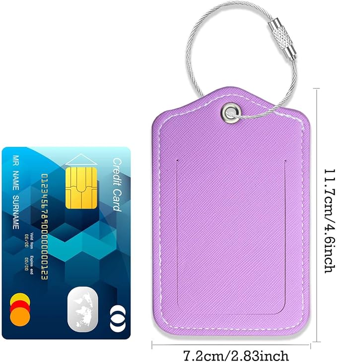 Luggage Tags for Suitcases-Leather Luggage Tag 4 Pack - Image 4