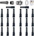 20 Pcs PG9 Cable Gland 4-8mm Nylon Strain Relief Spring IP68 Black PA66 | by Aandxmok