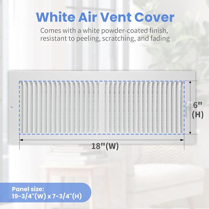 18 x 6 Inch Air Vent Covers for Wall or Ceiling - Image 2
