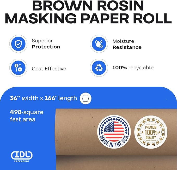 Brown Rosin Masking Paper 36" x 1992", 498 Sq.Ft, 66 lb - Image 2