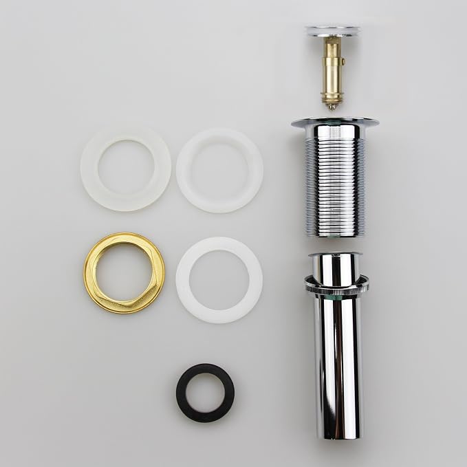 Bathroom Sink Pop Up Drain Without Overflow, Small Cap, Polished Chrome - Image 5