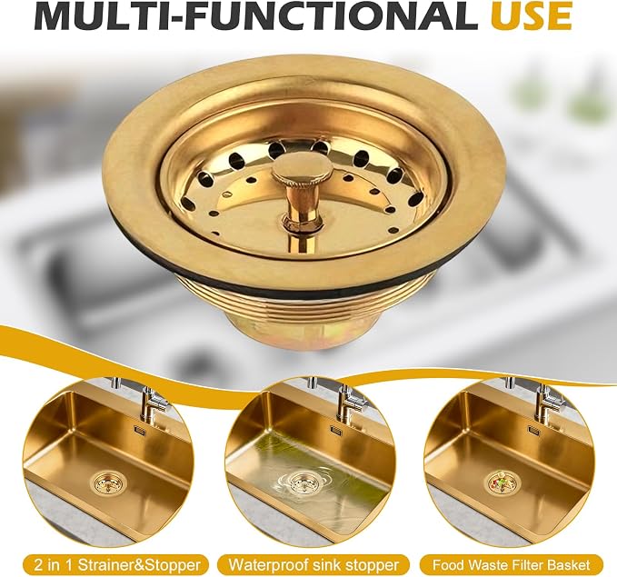 Champagne Bronze Sink Garbage Disposal Flange and Stopper - Image 2
