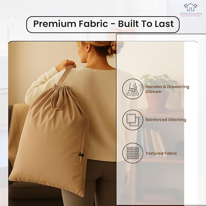 LFH Home Cotton Canvas Large Laundry Bag - Image 4