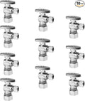 10PCS EFIELD Angle Stop Valve 1/2" Nominal Compression x 3/8" OD | 1/4 Turn by EFIELDPEXTUBING