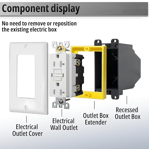 HXH Single Gang Receptacle Outlet Box Extender, 3/4 Inch, 1 Pack | - Image 7