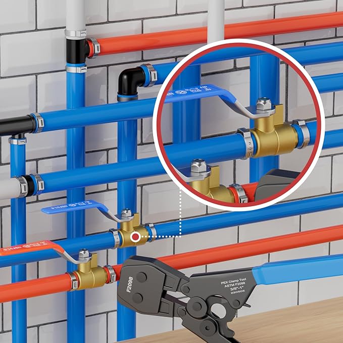 30-Pack 1/2" PEX Brass Ball Valve, Barb Crimp Pex Connection | Full Port Water - Image 7
