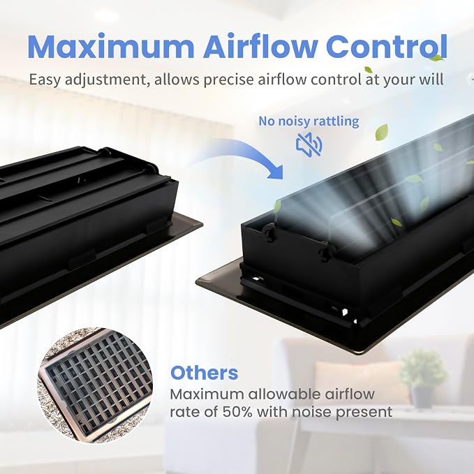 Howeall 4x14 Inches 2 Pack Heavy Duty Walkable Floor Register Easy Adjust Air - Image 4