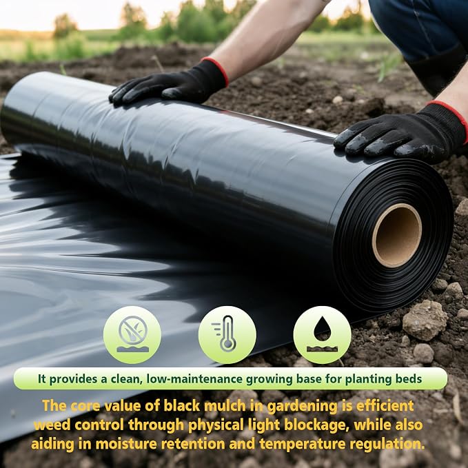 10 Mil 5 FT X 100 FT Plastic Sheeting Heavy Duty Thick LLDPE Black - Image 7