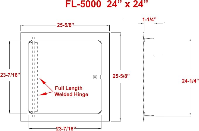 Premier Flush Access Panel, FL-5000 Series, Keyed Latch - Image 4