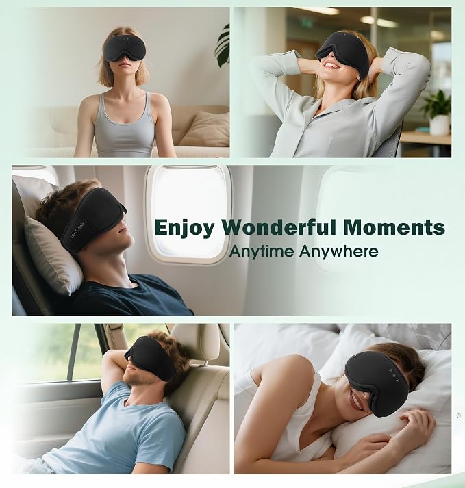 Sleep Mask with Headphones Bluetooth 5.4，LC-dolida 2025 New 3D Bluetooth Sleep - Image 8