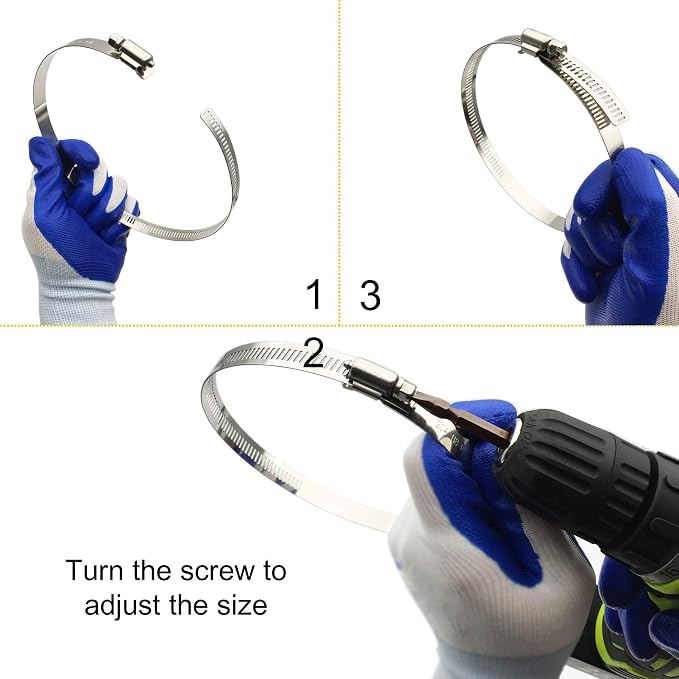 4Pcs 4" Upgraded Version Adjustable 304 Stainless Steel Duct Clamps | Thicken 4 - Image 4