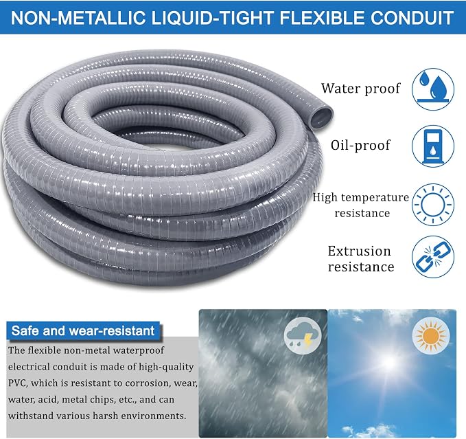 1 inch 100 Ft Electrical Conduit Kit, Liquid-Tight Conduit and Connector | Flex - Image 2