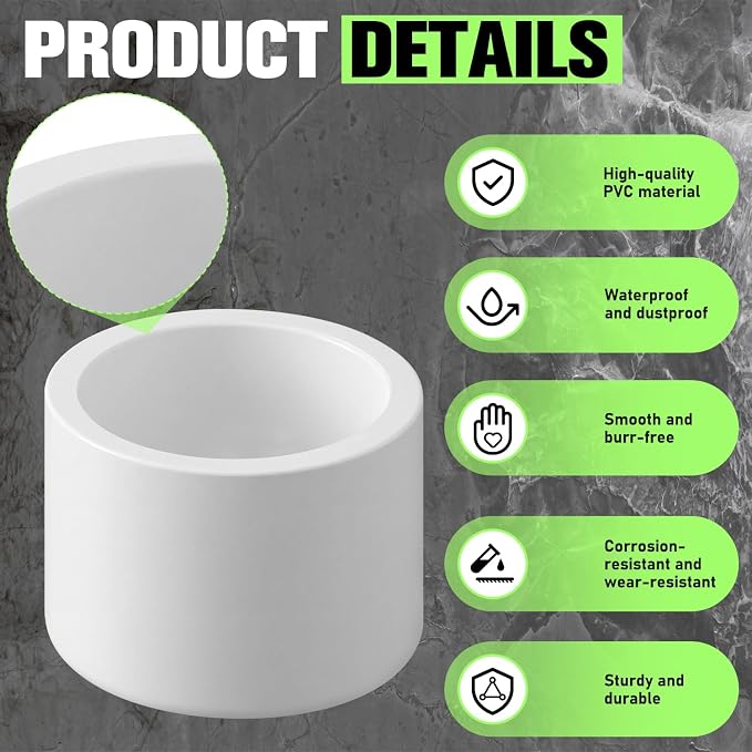 20 Packs 1-1/4 Inch PVC Pipe End Cap, Fitting 1.66" OD Schedule 40 Furniture - Image 3