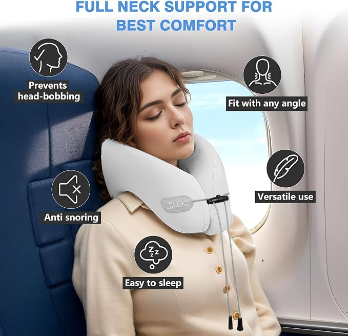 Travel Pillow, Neck Pillow Airplane, Plane Pillow Memory Foam Travel Neck Pillow - Image 3