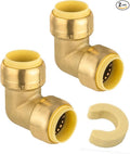 2piece EFIELD 3/4-inch 90-Degree Elbow, Push-Fit Brass Fittings | Connect Copper by EFIELDPEXTUBING