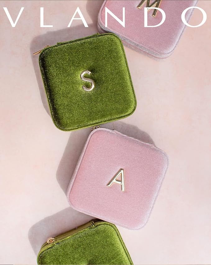 Vlando Teacher Must Haves, Personalized Initial Jewelry Case, Back to School - Image 7