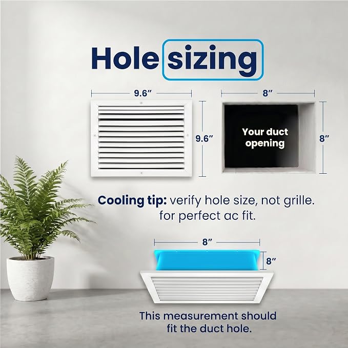 8x8 Aluminum Wall Ceiling Air Return Vent Cover HVAC Rustproof Grille - Image 3